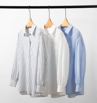 MEDUSE•BL1211 Summer new e-home port masterpiece! Lovely boxy striped blouse 