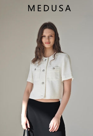 MEDUSE•BL1211 Summer new e-home port masterpiece! Lovely boxy striped blouse 