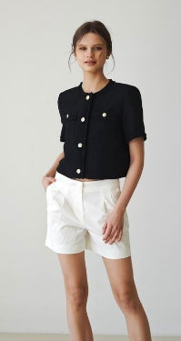 MEDUSE•BL1211 Summer new e-home port masterpiece! Lovely boxy striped blouse 